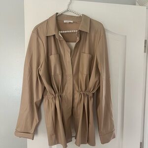 Calvin Klein Tan Utility Jacket with Relaxed Fit
